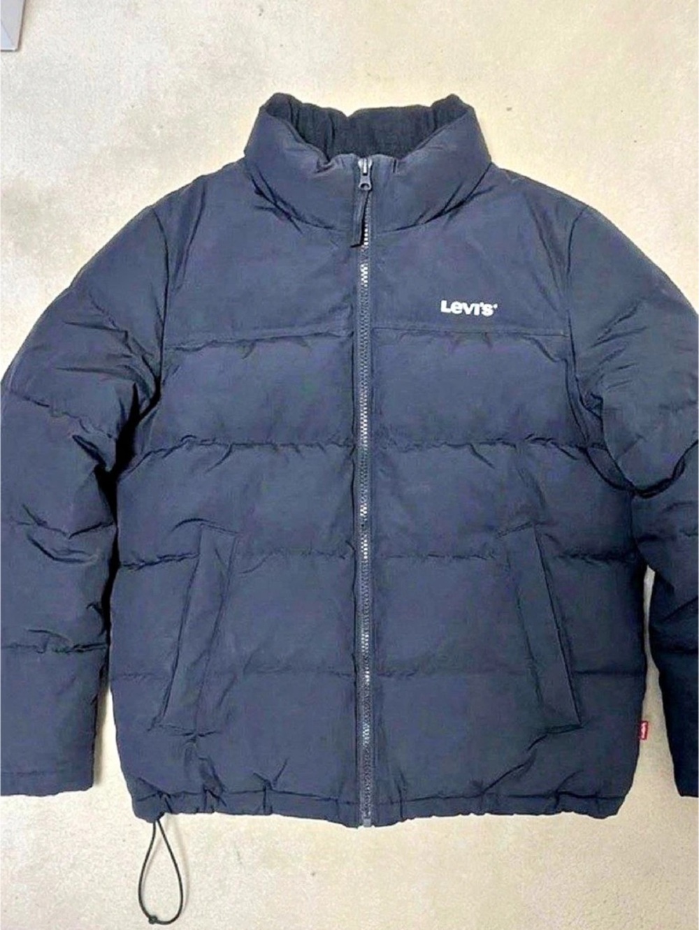 Levi's Arctic Cloth Stand Collar Logo Puffer Jacket Black